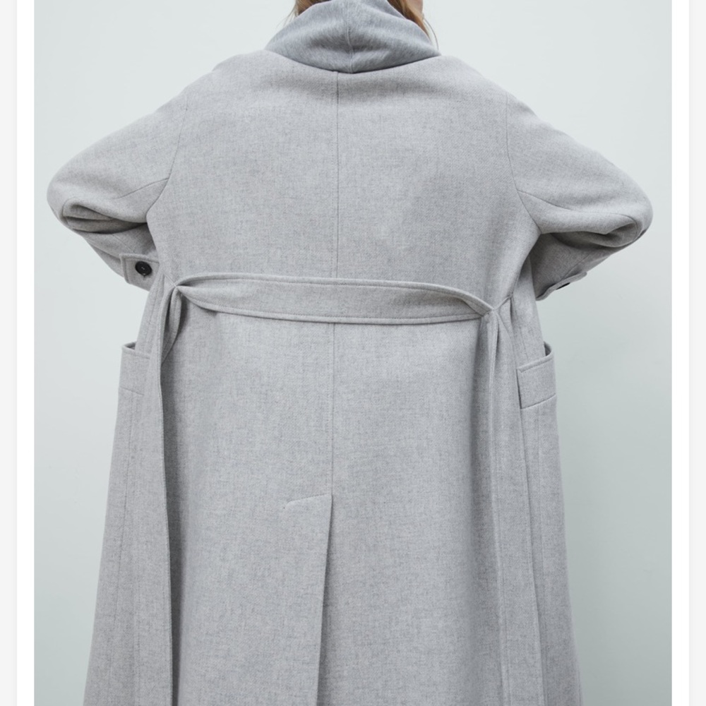 Zara Manteco Wool Blend Gray Coat Size Small NWT 2168/746 - Picture 4 of 9